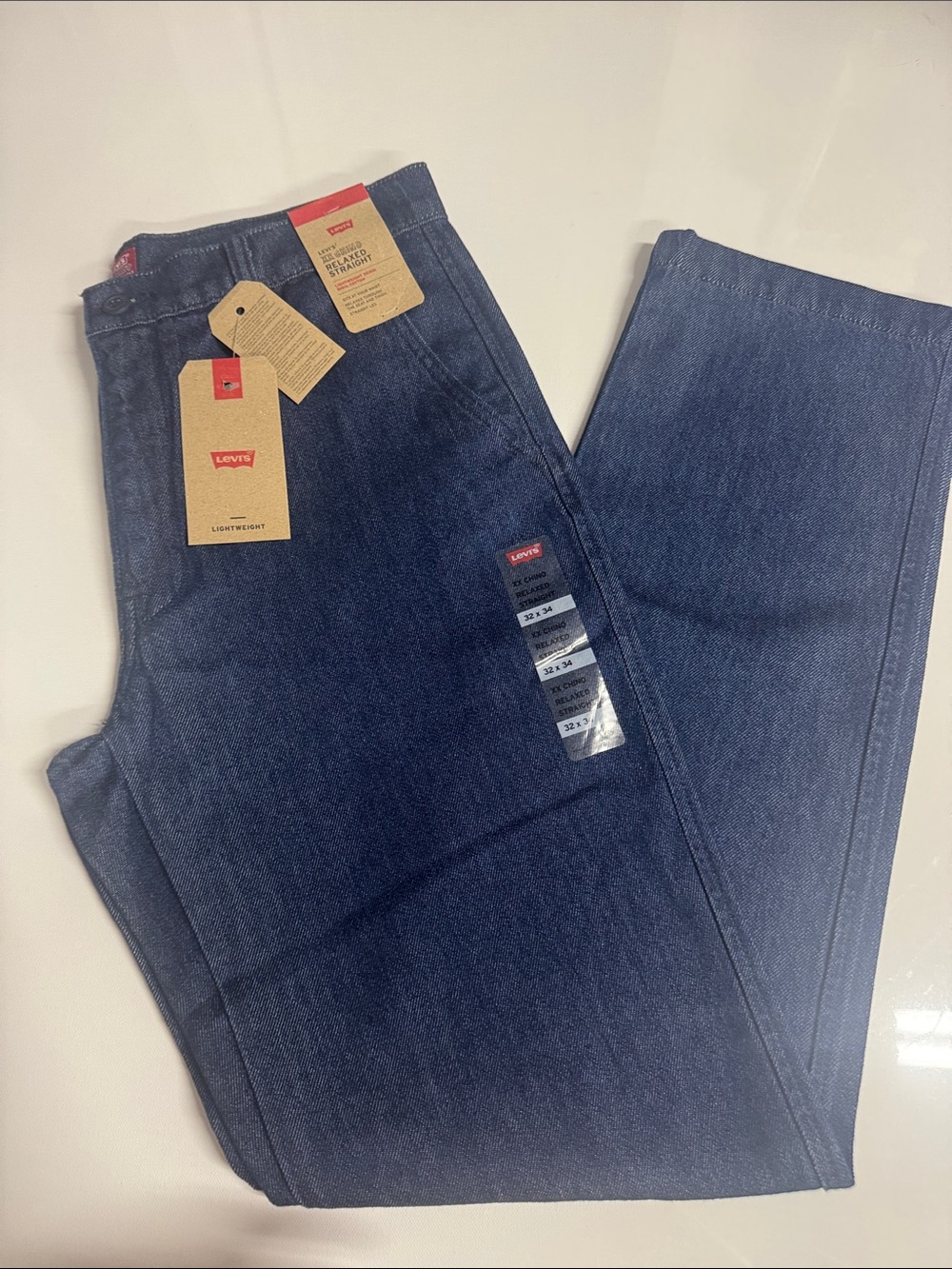 Levis Chinos Mens 32 34 Denim Relaxed Straight